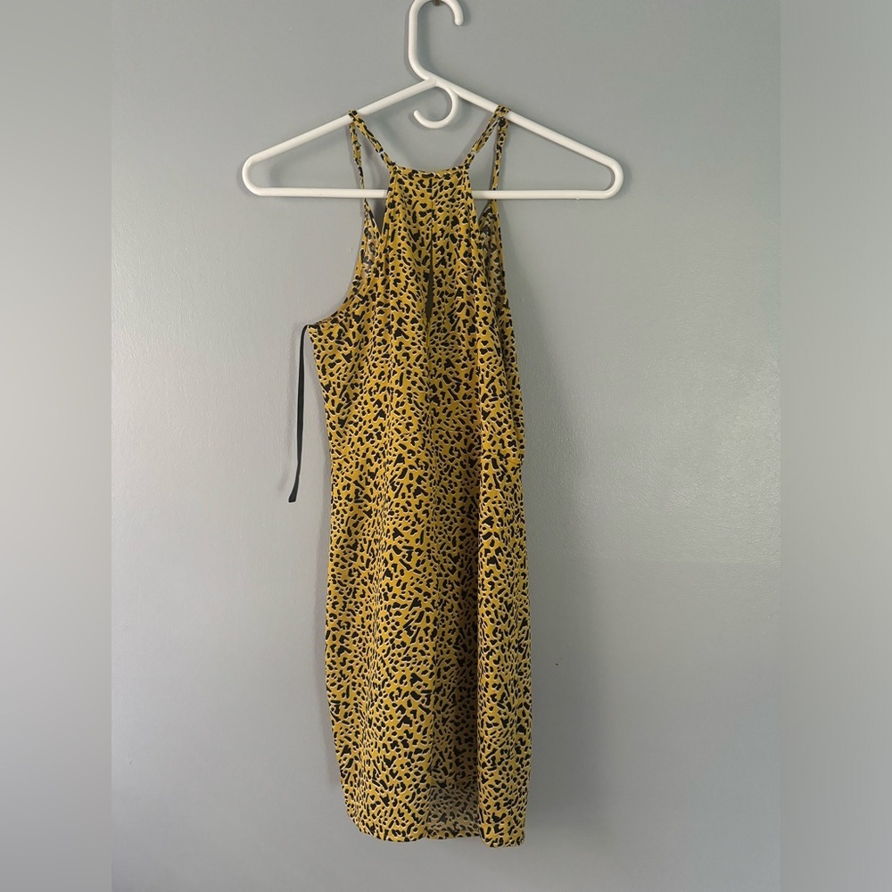BCBG wrap Yellow and Black Dress Sz 2/ small as seen on Rent the Runway - Picture 3 of 8